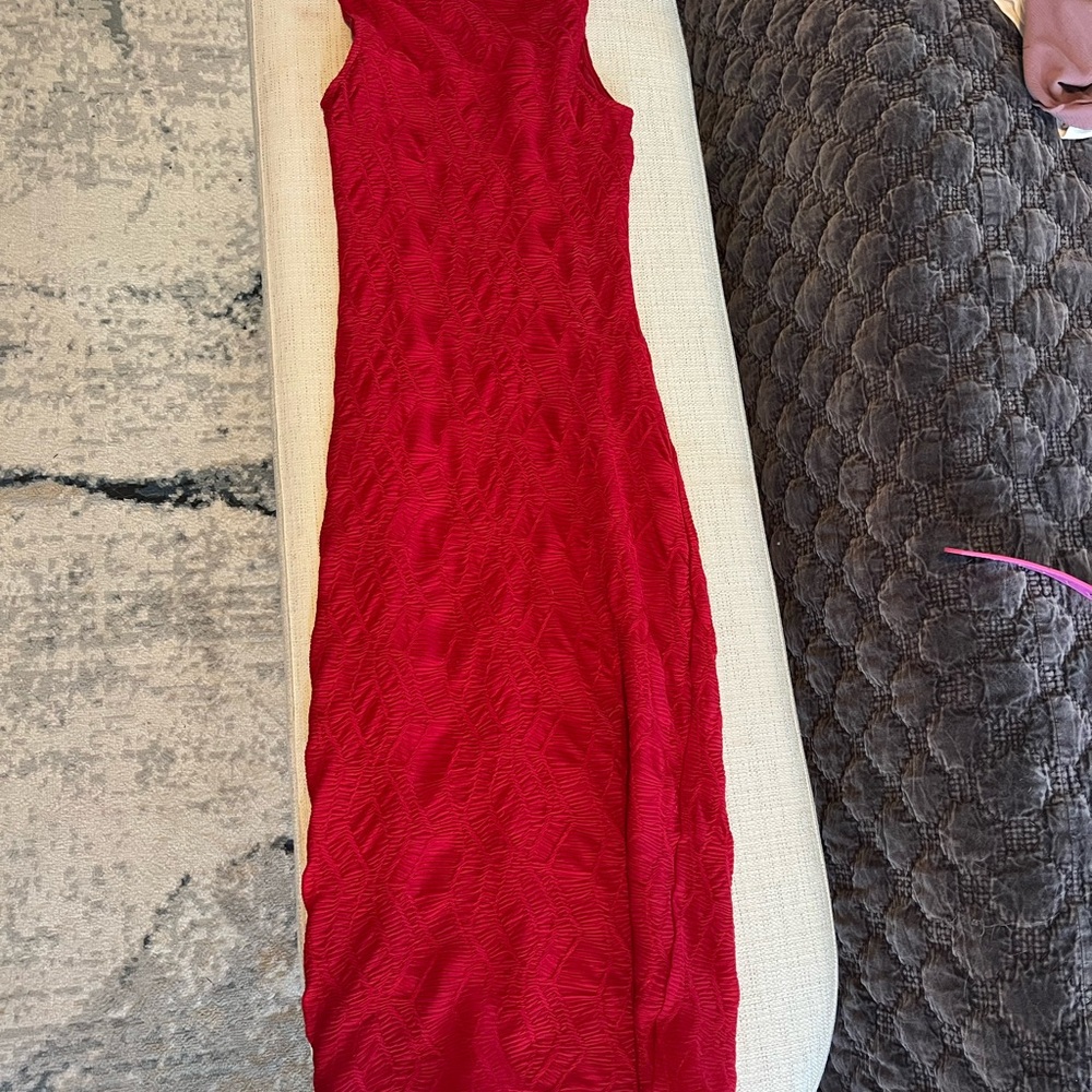 House of Harlow 1960 Red Sheath Halter Maxi Dress